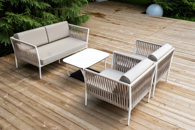 "Касабланка" лаунж-зона плетеная из роупа 4-местная, цвет бежевый "Касабланка" лаунж-зона плетеная из роупа 4-местная, цвет бежевый