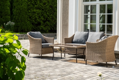 "Овьедо" лаунж-зона из искусственного ротанга на 4 персоны, цвет соломенный (К)