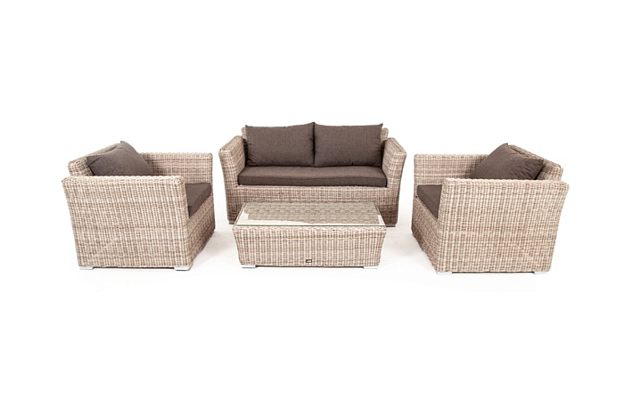 Капучино Сингл лаунж-зона из искусственного ротанга, цвет бежевый - фото 10