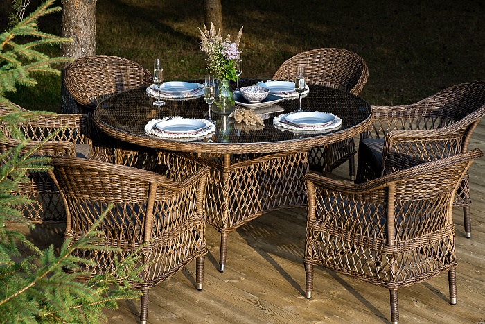 Эспрессо-150 S обеденная группа плетеная, цвет коричневый - фото 8