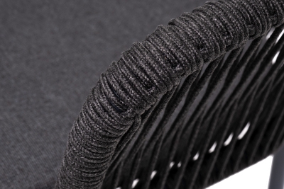 "Марсель" стул плетеный из роупа, каркас алюминий темно-серый (RAL7024) муар, роуп темно-серый круглый, ткань темно-серая 027 "Марсель" стул плетеный из роупа, каркас алюминий темно-серый (RAL7024) муар, роуп темно-серый круглый, ткань темно-серая 027