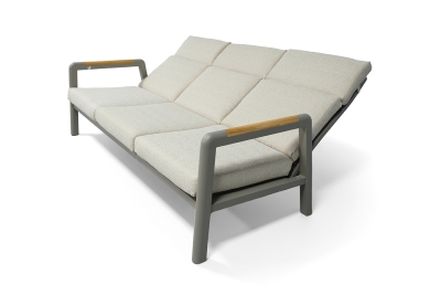 "Бари" диван 3-местный, каркас алюминий, цвет светло-серый 