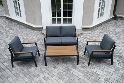 "Камелия" лаунж-зона 4-местная из алюминия, цвет темно-серый