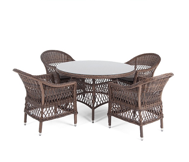 Дольче обеденная группа из искусственного ротанга, цвет коричневый - фото 11