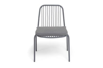"Кастелло" стул плетеный из роупа, каркас из стали темно-серый (RAL7024) муар, ткань темно-серая 027