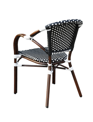 "Кабри" плетеный стул из искусственного ротанга, цвет черно-белый