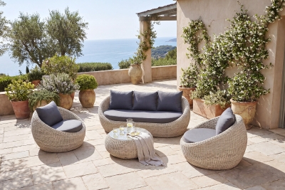 "Барселона" лаунж-зона из искусственного ротанга, цвет бежевый