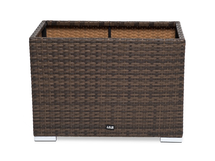 Лунго кашпо для цветов большое плетеное из искусственного ротанга, цвет коричневый - фото 2