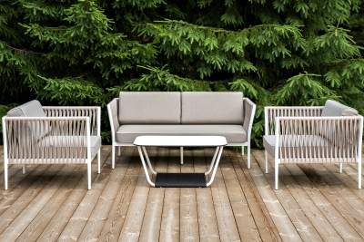 "Касабланка" лаунж-зона плетеная из роупа 4-местная, цвет бежевый "Касабланка" лаунж-зона плетеная из роупа 4-местная, цвет бежевый