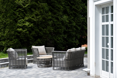 "Валенсия" лаунж-зона из искусственного ротанга, цвет серый