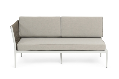 "Касабланка" правый модуль плетеный из роупа, каркас алюминий светло-серый (RAL7035) муар, роуп серо-коричневый 23мм, ткань бежевая 15052 "Касабланка" правый модуль плетеный из роупа, каркас алюминий светло-серый (RAL7035) муар, роуп серо-коричневый 23мм, ткань бежевая 15052