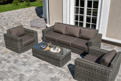 "Боно" лаунж-зона из искусственного ротанга, цвет графит