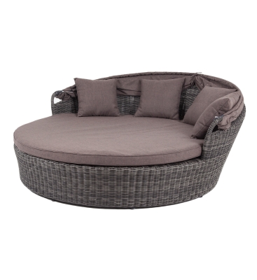 "Стильяно" плетеная кровать круглая, цвет графит