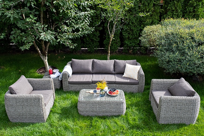 Кальяри кресло из искусственного ротанга (гиацинт), цвет серый - фото 7