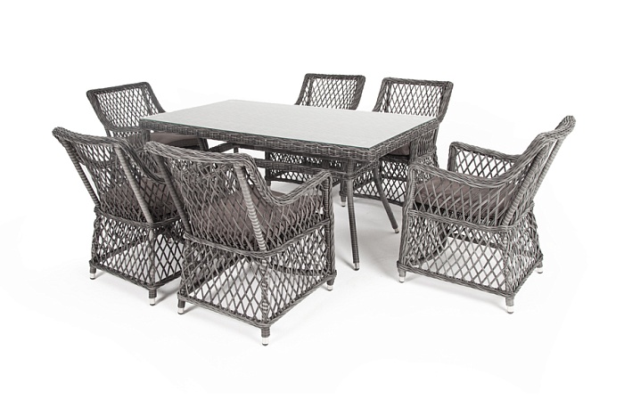 Латте обеденная группа плетеная, цвет графит - фото 10