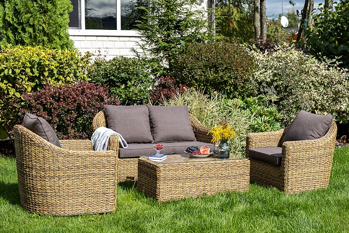 Кон Панна столик журнальный из искусственного ротанга (гиацинт), цвет соломенный - фото 5