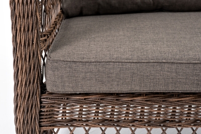"Гранд Латте" диван трехместный из искусственного ротанга, цвет коричневый