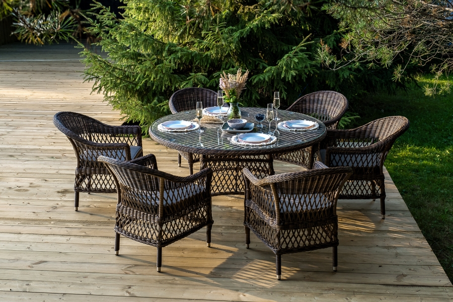 Эспрессо-150 S обеденная группа плетеная, цвет коричневый - фото 6