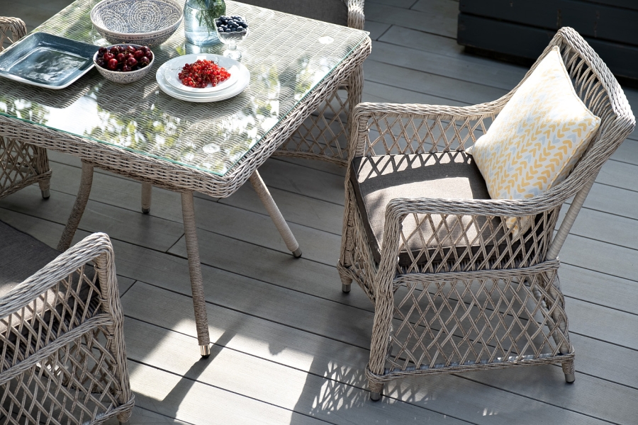Айриш обеденная группа плетеная на 4 персоны, цвет бежевый - фото 5