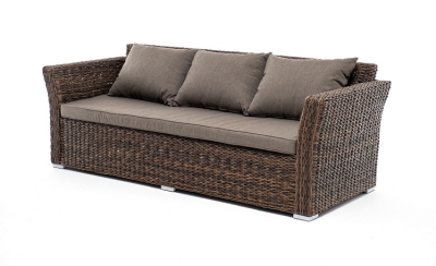 "Капучино" диван из искусственного ротанга (гиацинт) трехместный, цвет коричневый "Капучино" диван из искусственного ротанга (гиацинт) трехместный, цвет коричневый
