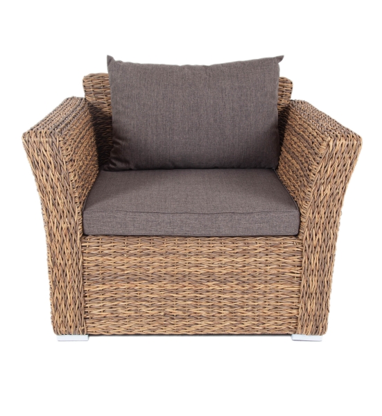 Капучино кресло из искусственного ротанга (гиацинт), цвет соломенный - фото 4