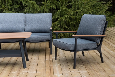 "Крокус" лаунж-зона 5-местная из алюминия, цвет темно-серый (К)