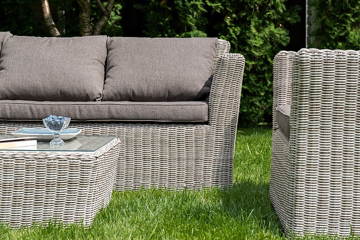 Капучино лаунж-зона из искусственного ротанга, цвет бежевый - фото 5