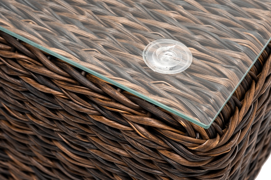 Лунго журнальный столик плетеный (гиацинт), цвет коричневый - фото 4