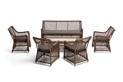 "Асти" лаунж-зона из искусственного ротанга на 6 персоны, цвет коричневый "Асти" лаунж-зона из искусственного ротанга на 6 персоны, цвет коричневый