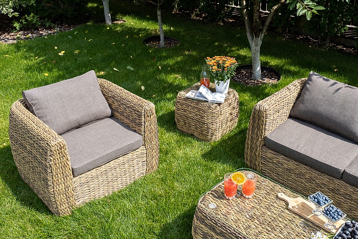 "Кальяри" кресло из искусственного ротанга (гиацинт), цвет соломенный Кальяри кресло из искусственного ротанга (гиацинт), цвет соломенный - фото 9