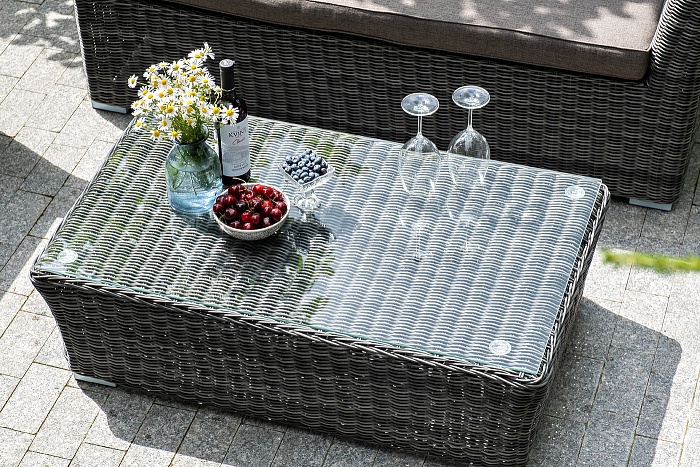 Капучино сингл лаунж-зона из искусственного ротанга, цвет графит - фото 8