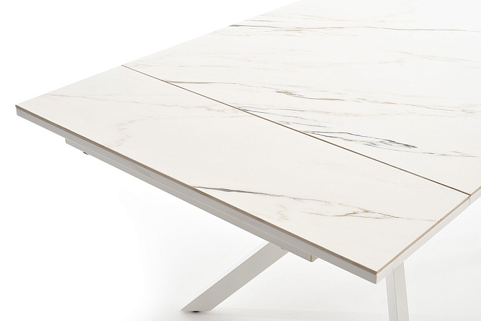 "Меркурий" стол интерьерный раздвижной обеденный из керамики, цвет белый глянцевый Меркурий стол интерьерный раздвижной обеденный из керамики, цвет белый глянцевый - фото 7
