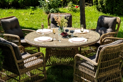 "Эспрессо–150 C" обеденная группа плетеная, цвет соломенный "Эспрессо–150 C" обеденная группа плетеная, цвет соломенный