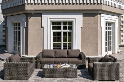 "Боно" лаунж-зона из искусственного ротанга, цвет графит