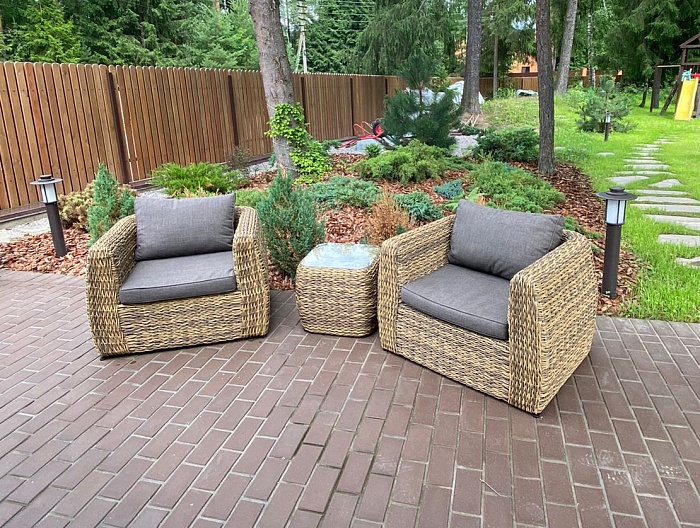 "Кальяри" кресло из искусственного ротанга (гиацинт), цвет соломенный Кальяри кресло из искусственного ротанга (гиацинт), цвет соломенный - фото 10