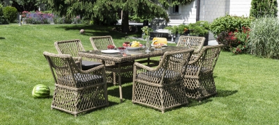 "Латте" обеденная группа плетеная, цвет соломенный "Латте" обеденная группа плетеная, цвет соломенный