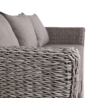 "Капучино" диван из искусственного ротанга (гиацинт) трехместный с подушками, цвет серый "Капучино" диван из искусственного ротанга (гиацинт) трехместный с подушками, цвет серый