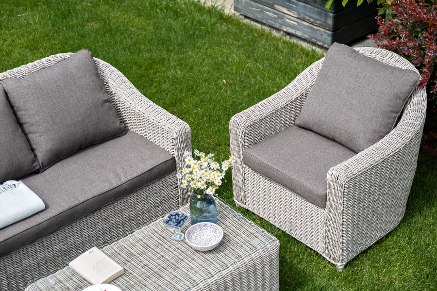 Кон Панна лаунж-зона из искусственного ротанга, цвет бежевый - фото 6