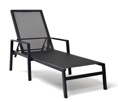 "Парма" шезлонг из алюминия темно-серый (RAL7024) муар, ткань текстилен темно-серая "Парма" шезлонг из алюминия темно-серый (RAL7024) муар, ткань текстилен темно-серая