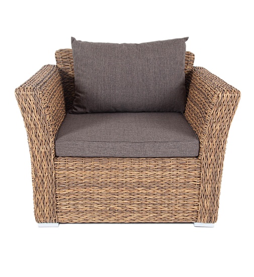 Капучино кресло из искусственного ротанга (гиацинт), цвет соломенный - фото 4