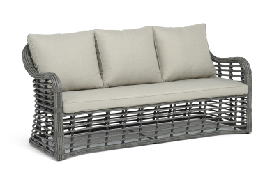 "Ницца" диван из искусственного ротанга трехместный, цвет серый