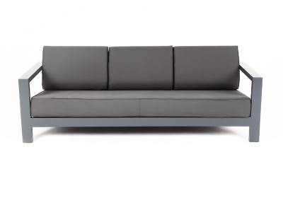 "Гранада" диван 3-местный, каркас алюминий темно-серый (RAL7024) шагрень, ткань темно-серая 027 "Гранада" диван 3-местный, каркас алюминий темно-серый (RAL7024) шагрень, ткань темно-серая 027