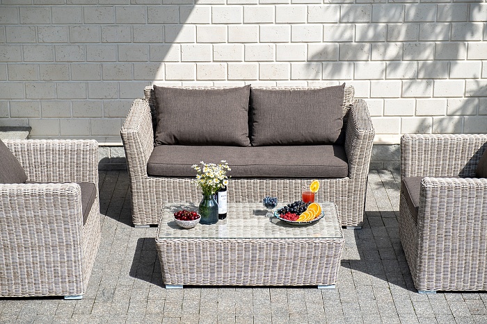 Капучино Сингл лаунж-зона из искусственного ротанга, цвет бежевый - фото 5