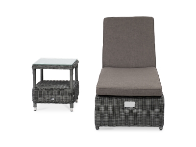 "Рим" комплект шезлонг со столиком, цвет графит "Рим" комплект шезлонг со столиком, цвет графит