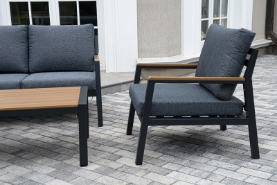 "Камелия" лаунж-зона 4-местная из алюминия, цвет темно-серый "Камелия" лаунж-зона 4-местная из алюминия, цвет темно-серый