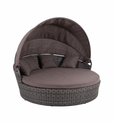 "Стильяно" плетеная кровать круглая, цвет графит "Стильяно" плетеная кровать круглая, цвет графит