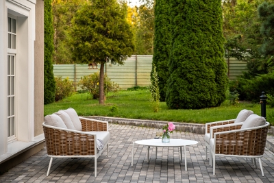 "Тоскана" лаунж-зона из искусственного ротанга, цвет соломенный