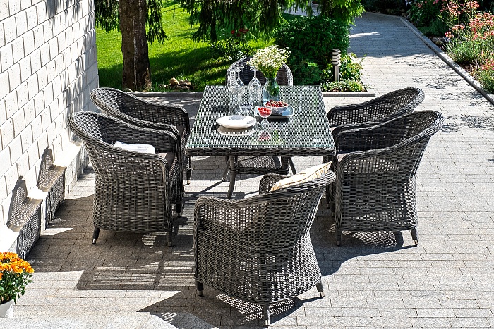 Эспрессо обеденная группа плетеная, цвет графит - фото 3