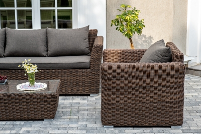 "Капучино" лаунж-зона из искусственного ротанга, цвет коричневый