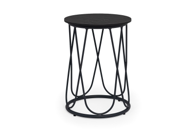 "Перу" журнальный стол из HPL круглый Ø40 H55, каркас из алюминия темно-серый (RAL 7024) муар, цвет столешницы "серый гранит"